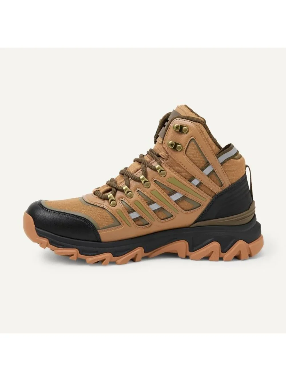 Men's Brown Waterproof Shoes Casual High Top Round Toe Non Slip Hiking Boots
